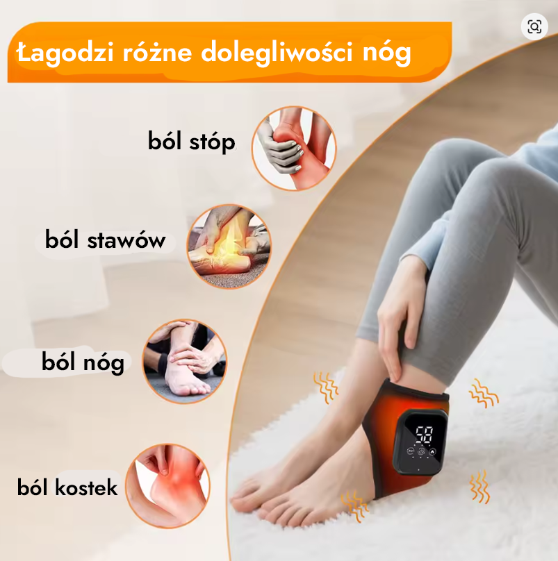 Termiczny pasek na kostkę z masażem i podgrzewaniem