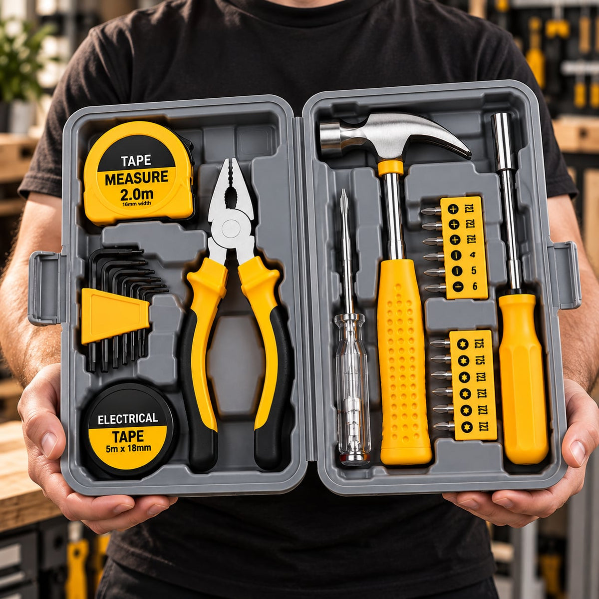 CompactTool Kit™ – 24-Piece Complete DIY Hand Tool Kit