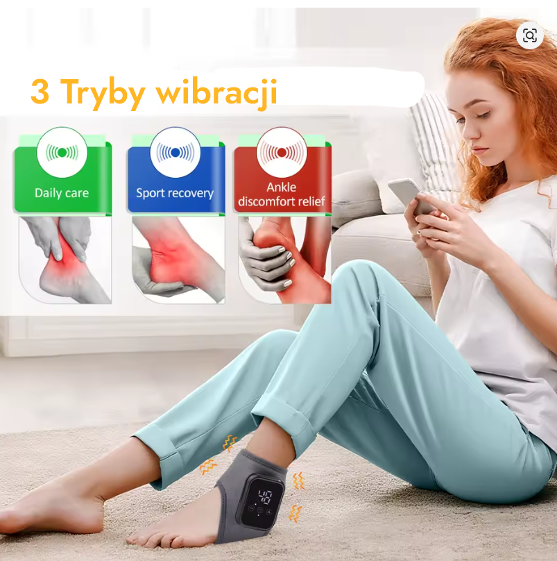 Termiczny pasek na kostkę z masażem i podgrzewaniem