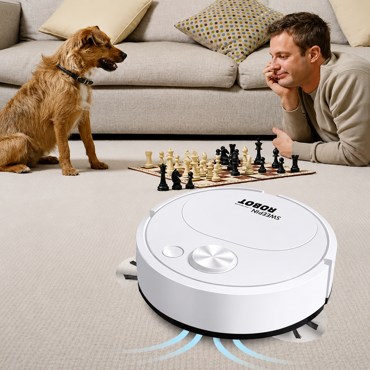 Inteligentny Robot sprzątający USB, odkurzacz, mop 3 w 1, bezprzewodowy, 1500Pa