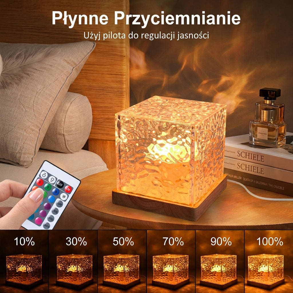 Projektor Aurora z Efektem Fal Oceanu, Sterowanie USB, RGB, Efekt Falowania Wody, 16 Kolorów