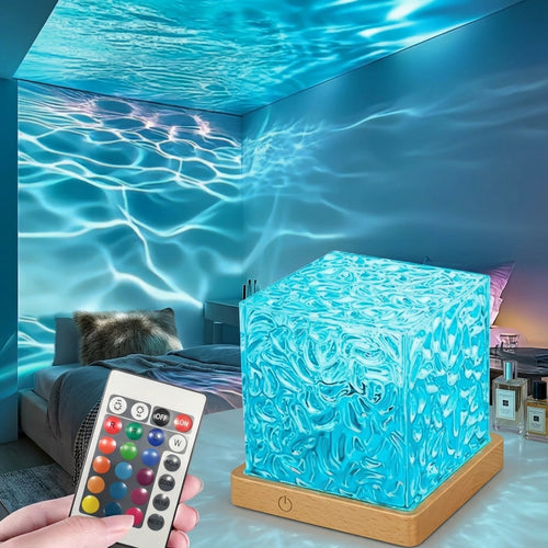 Projektor Aurora z Efektem Fal Oceanu, Sterowanie USB, RGB, Efekt Falowania Wody, 16 Kolorów