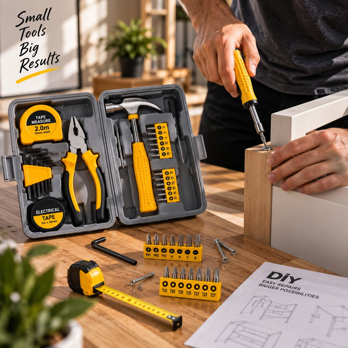 CompactTool Kit™ – 24-Piece Complete DIY Hand Tool Kit